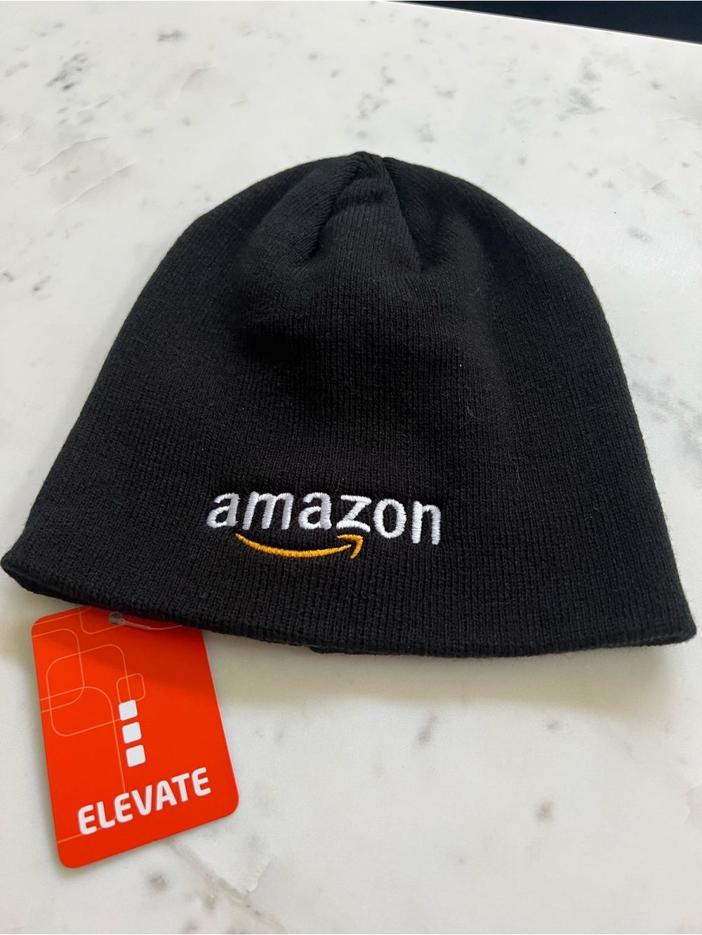 NWT black Amazon corporate logo beanie hat beanie hat workwear swag Elevate